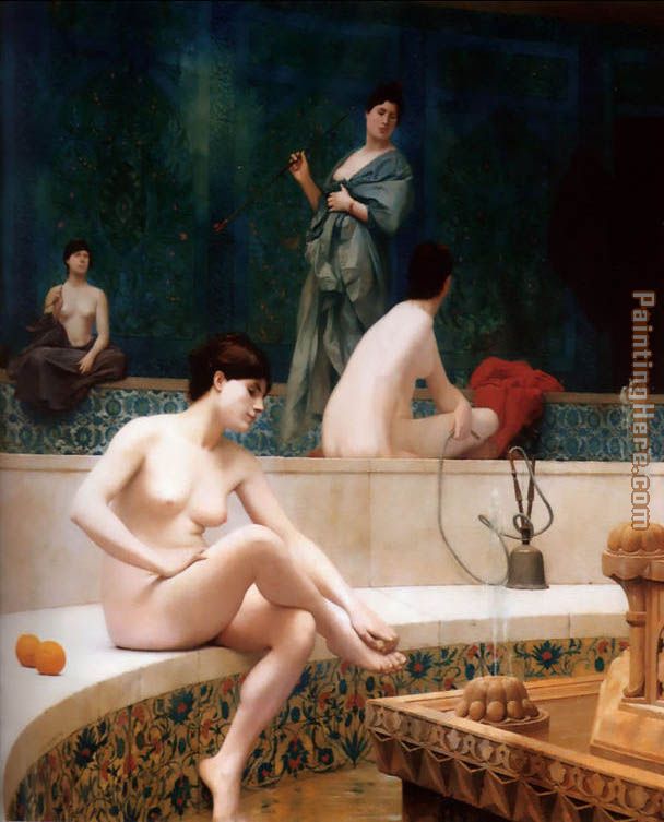 The Harem Bathing painting - Jean-Leon Gerome The Harem Bathing art painting